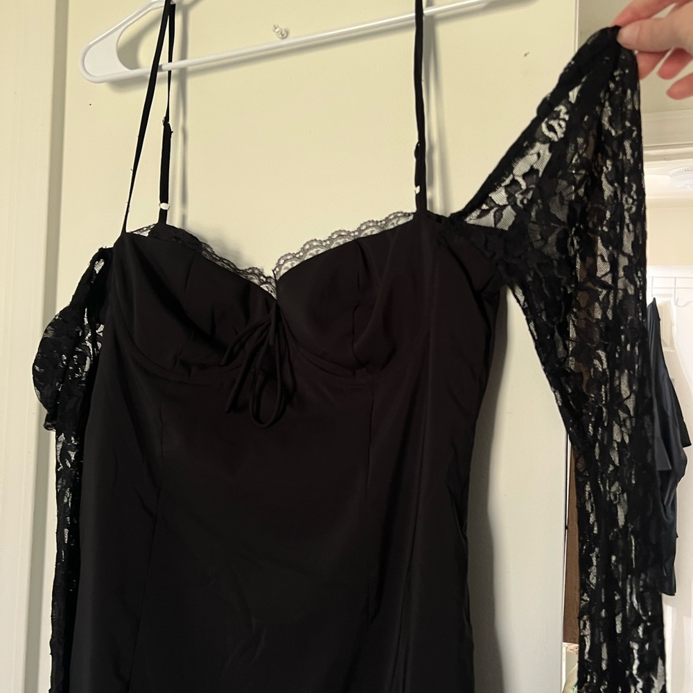 Princess Polly Ashwood Lace sleeve Trim Slip Dress - Picture 2 of 4